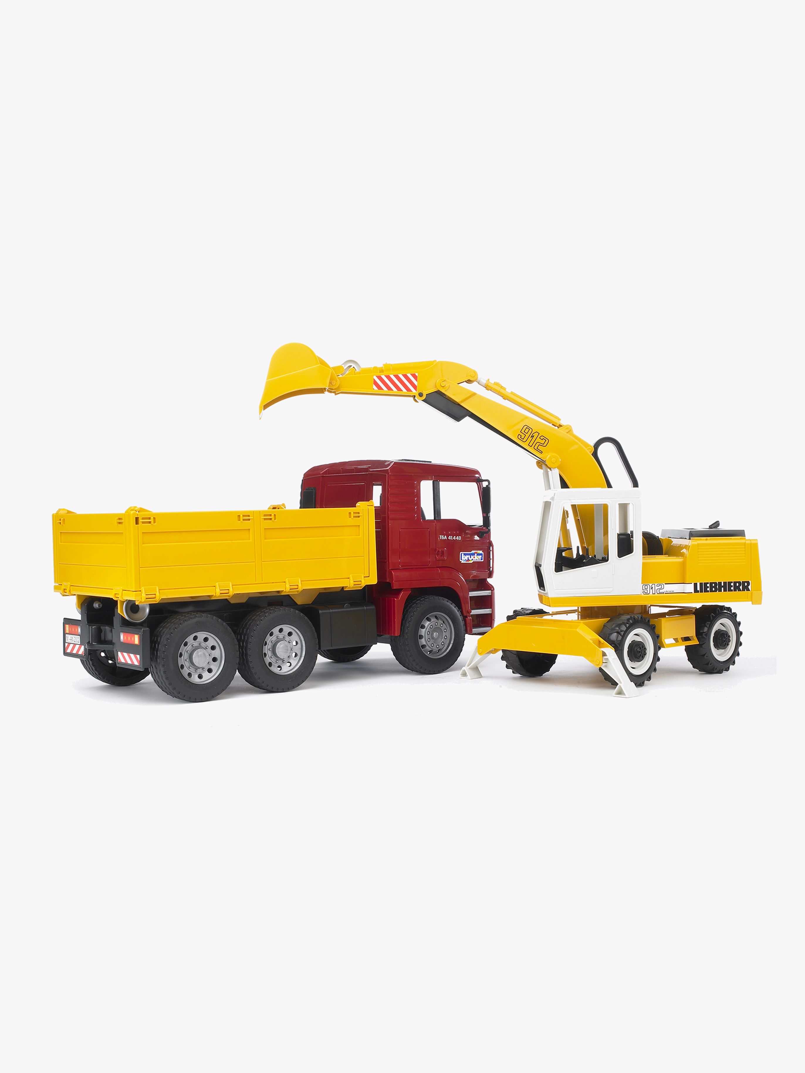 Bruder MAN TGA Construction Truck Og Liebherr Gravemaskin - Anleggsmaskiner