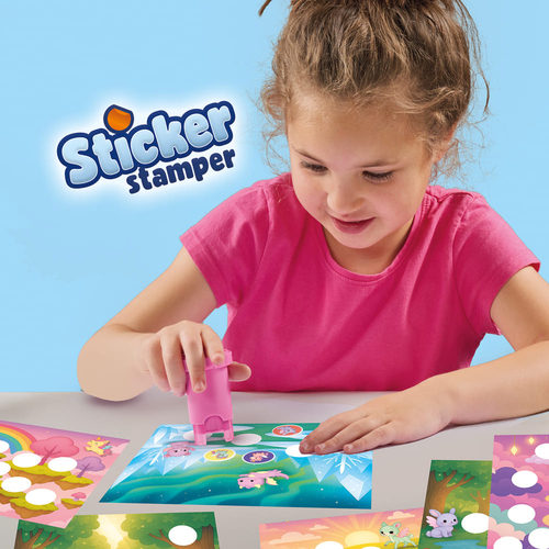 SES Creative Stempel med Klistremerker Fantasidyr