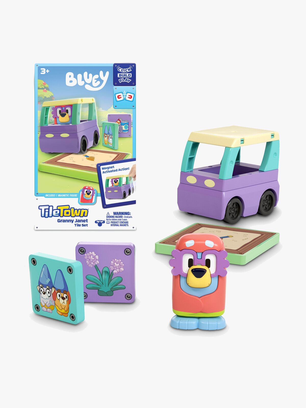 Tile Town Bluey Magnetisk Byggesett Booster-Pack