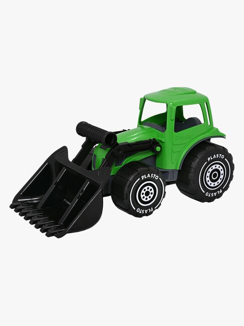Plasto Traktor Med Frontlaster, Grønn/Svart