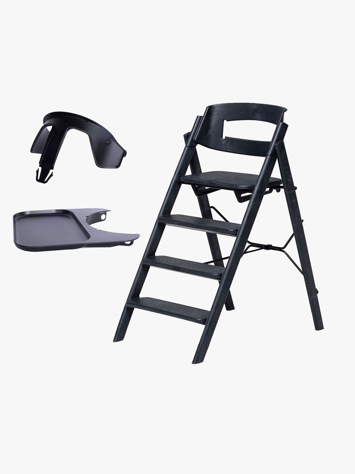 KAOS Klapp Matstol Recycled inkl Bøyle & Brikke, Charcoal Black/Charcoal Black