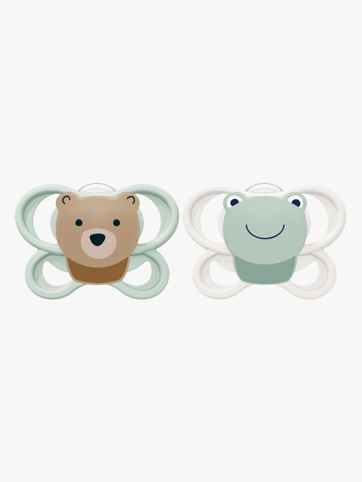 NUK Perfect Match Air Smokk 2-Pakk Str 1, Bear/Frog