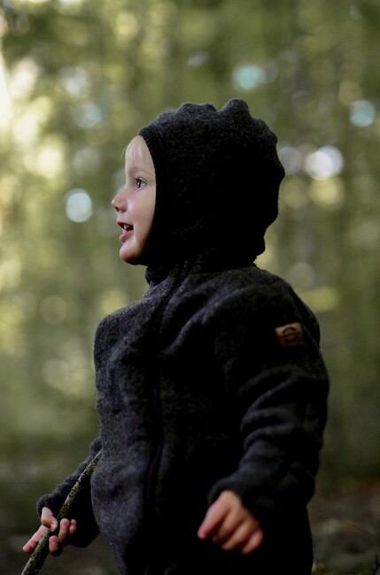 Mikk-Line Balaklava Merinoull, Dark Brown Melange