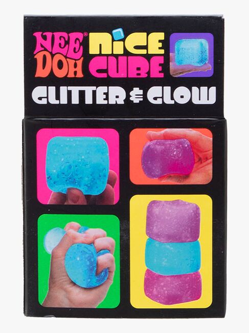 NeeDoh Nice Cube Glitter & Glow Stressball Blandet