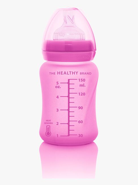 Everyday Baby Varmeindikerende Tåteflaske Glass 150 ml, Cerise