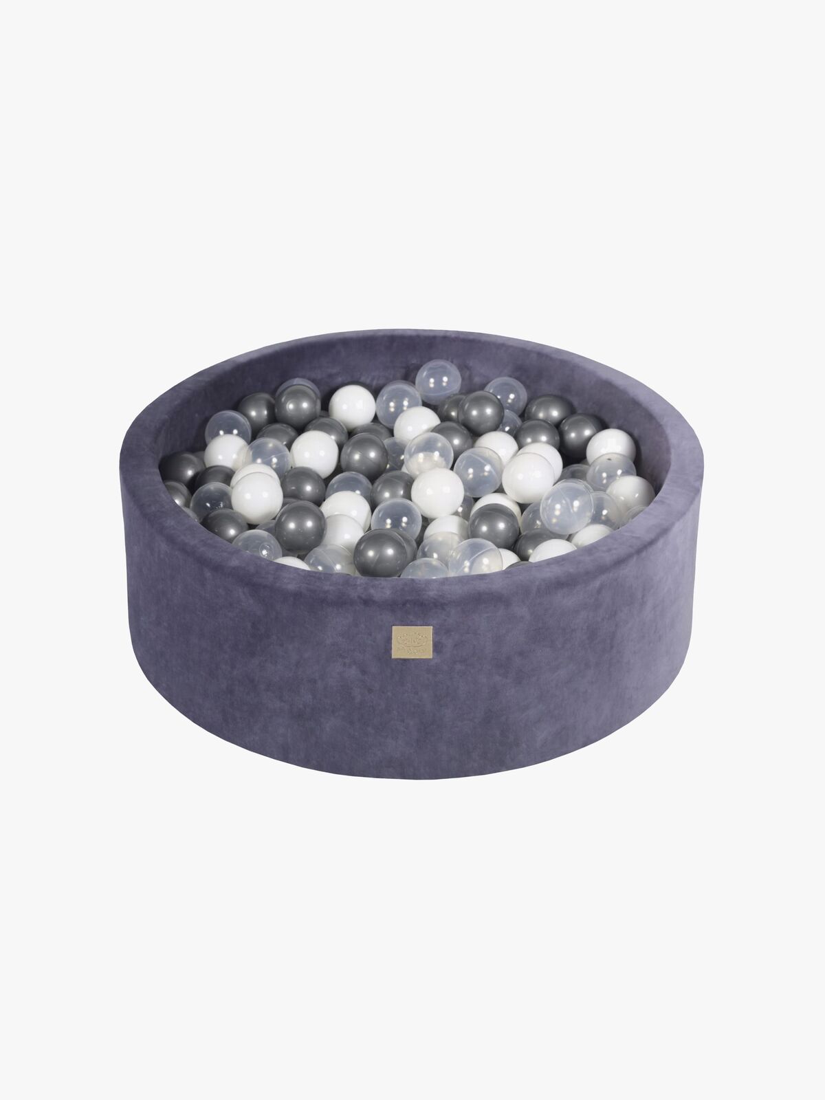 Meowbaby Rundt Ballbasseng Fløyel 30x90, Blågrå
