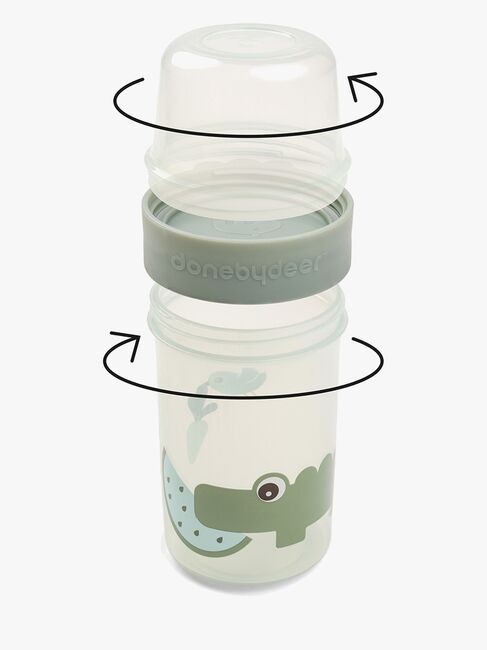 Done By Deer Croco To Go Two-Way Snacksbeholder, Green