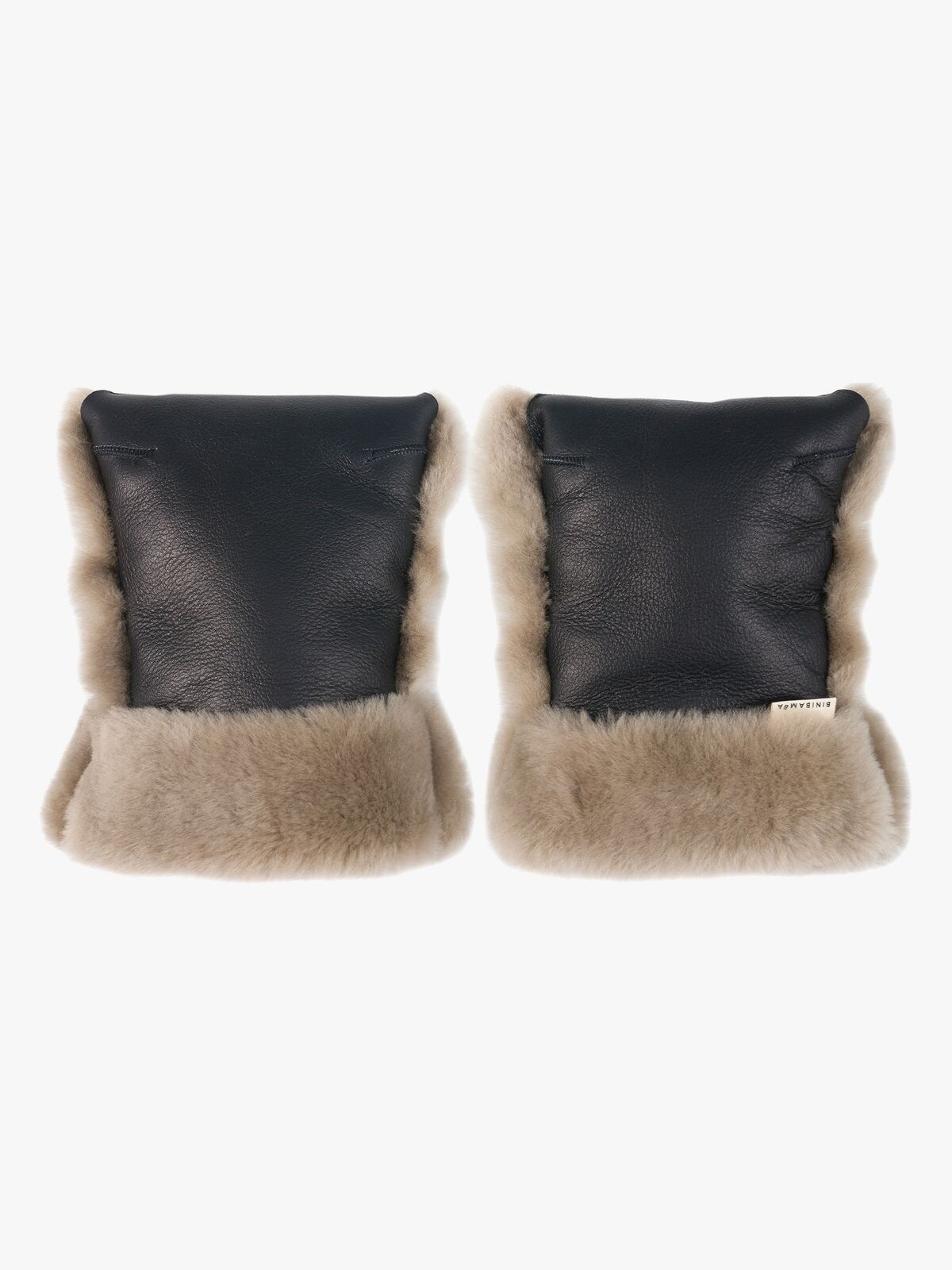 BINIBAMBA Saueskinn Coated Buggy Håndvarmer, Noir/Toast