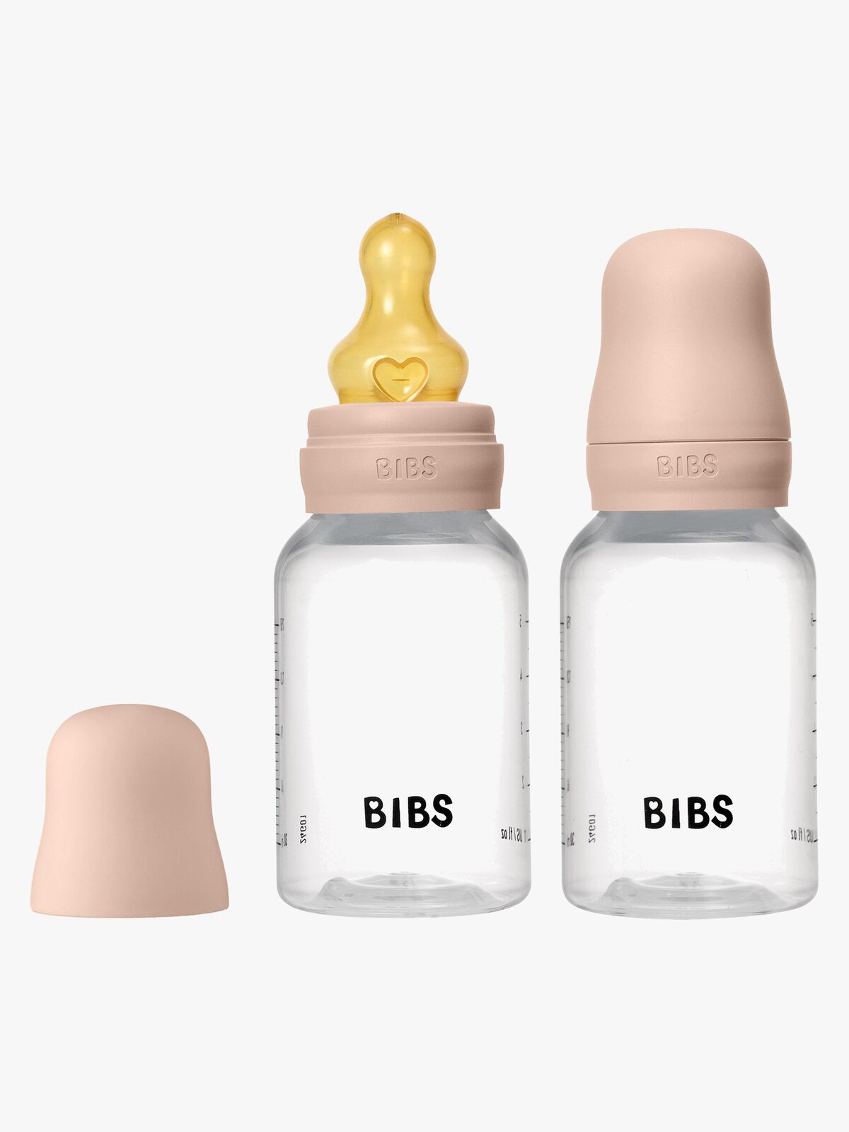 BIBS Slow Flow Tåteflaske Latex 2-Pakk 150 ml, Blush