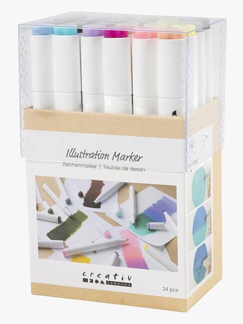 Creativ Company Alkoholbaserte Illustrasjonsmarkere Pastell 24stk