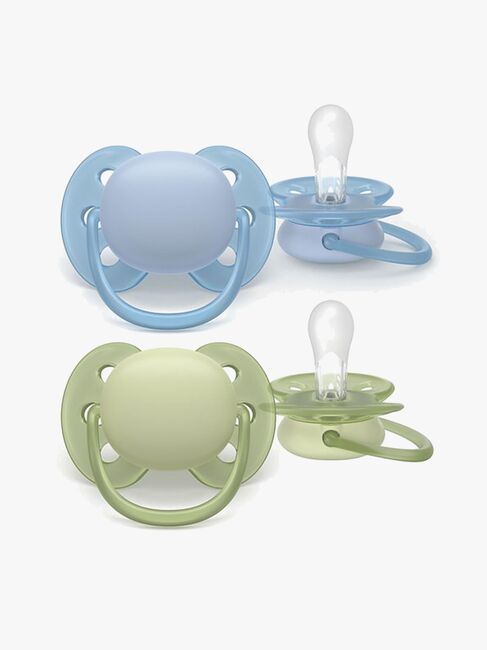 Philips Avent Ultra Soft-smokk 0-6 m, 2-pakning, grønn/blå