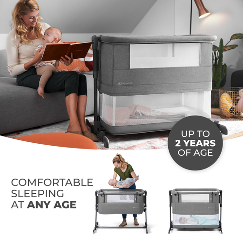 Kinderkraft NESTE GROW Bedside Crib, Lysegrå