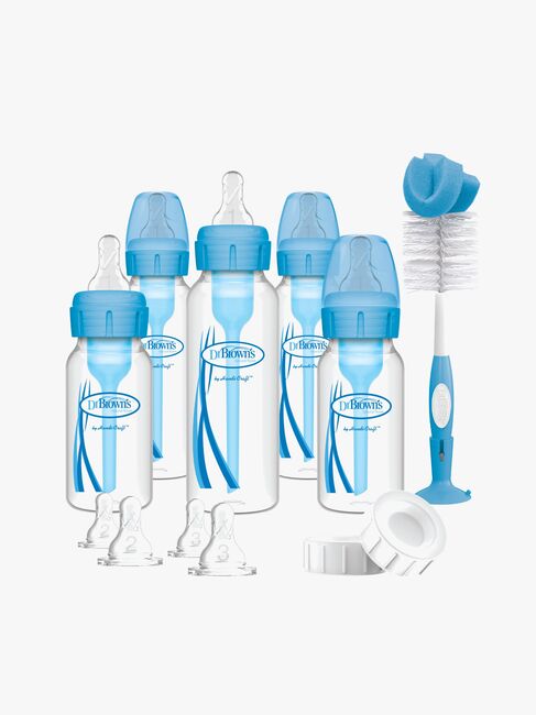 Dr. Brown NarrowNeck Options Gavesett + Babyflaskesett, Blå