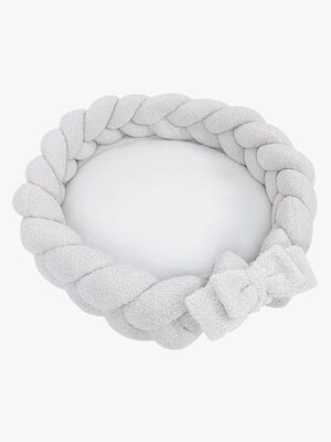 MeowBaby Bearly Babynest med Flettet Beskyttelse & Leketeppe, Offwhite