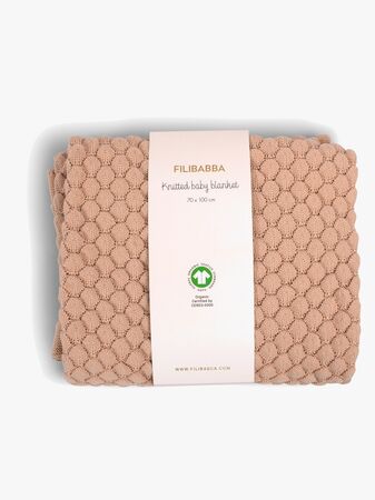 FILIBABBA  Strikket Teppe, Ivory Cream