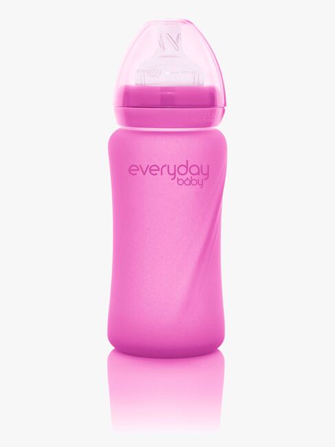 Everyday Baby Varmeindikerende Tåteflaske Glass 240 ml, Cerise