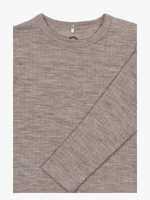 Mikk-Line  Langermet T-skjorte Merinoull, Melange Denver