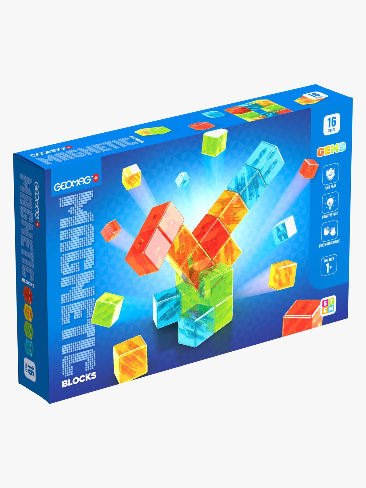 Geomag Magnetic Blocks Gems Byggesett 16 Deler