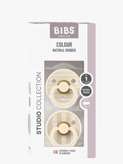 BIBS Studio Colour Smokk 2-Pack Lateks Str 1 Rund, Pin/Ivory Vanilla Mix