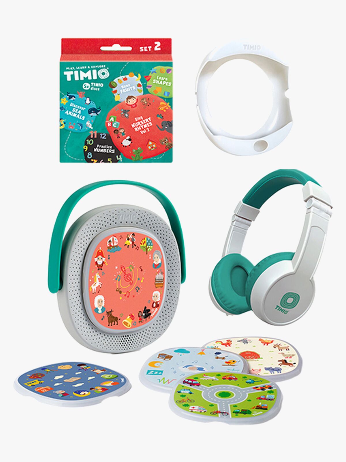 Timio Tilbehør og Skivepakke Tall, Dyr, Former & Frukter