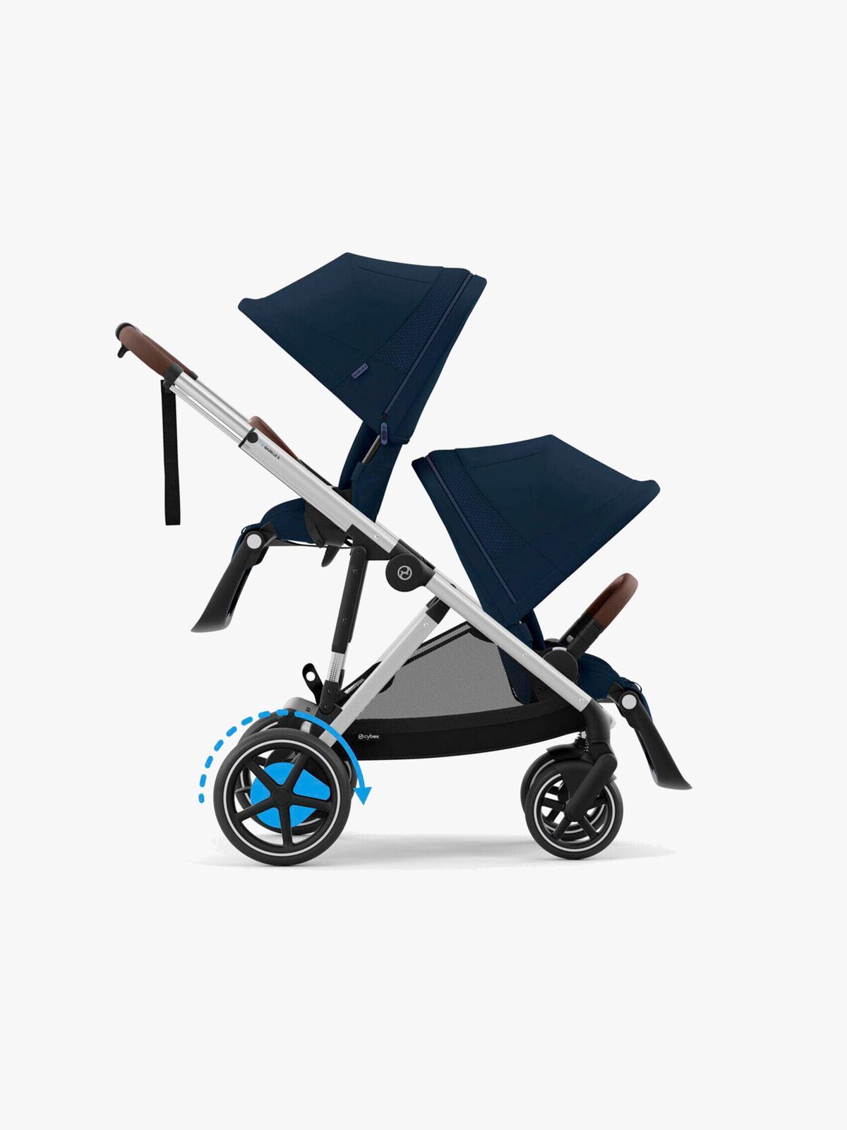 Cybex e-Gazelle S Søskenvogn, Ocean Blue/Silver