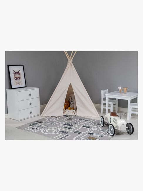 KMCarpets Veiteppe Gummiert Grå 133 x 170