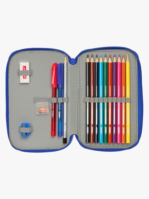 Disney Cars  Fylt Dobbeltpennal 29 Deler, Blå