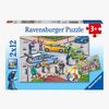 Ravensburger Puslespill Blålys på Vei 2x12 Brikker