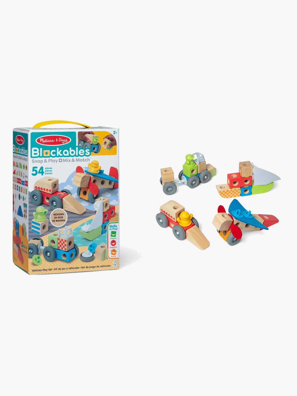 Melissa & Doug Blockables Byggesett Kjøretøy 54 Deler
