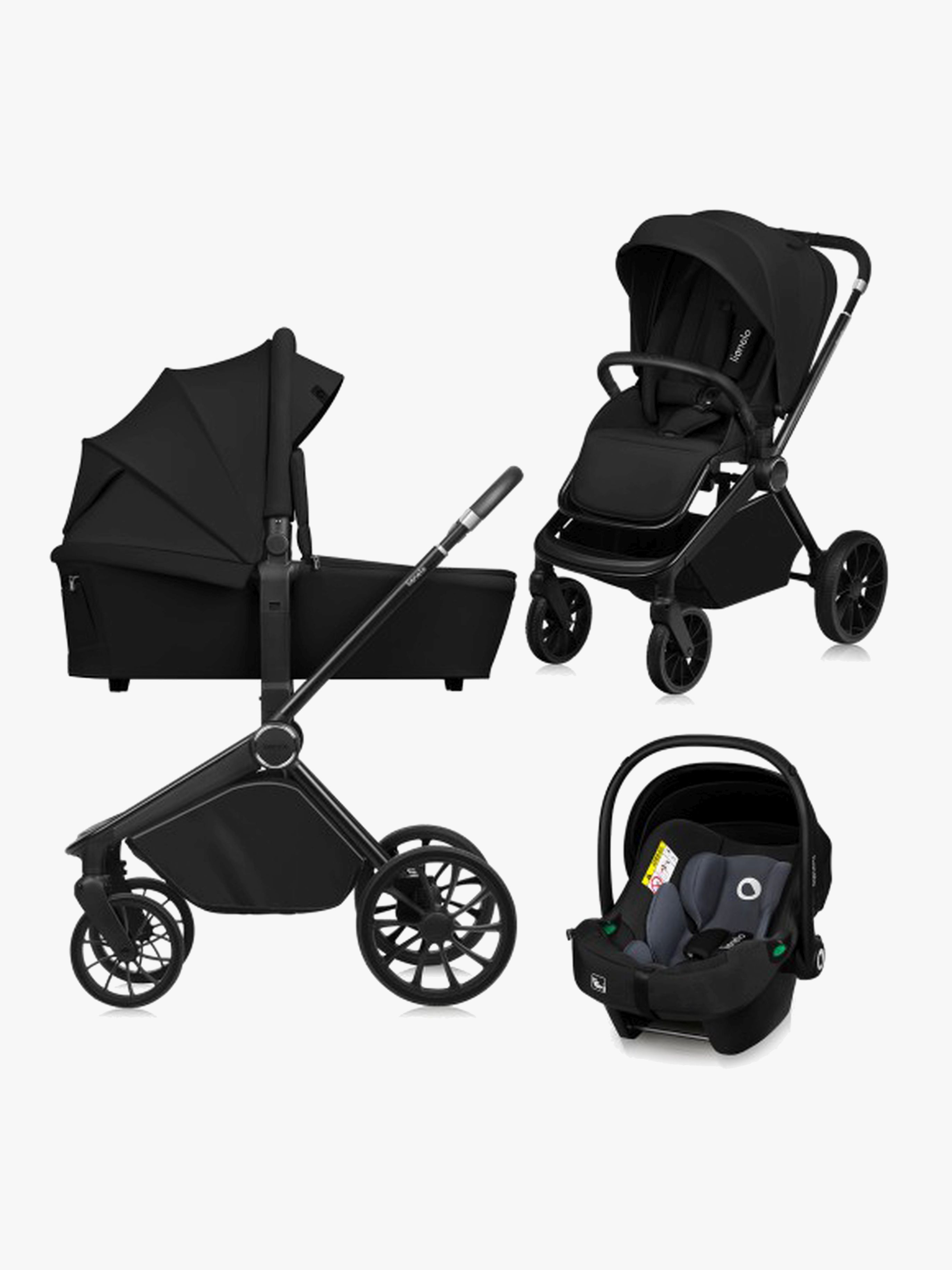 Lionelo MIKA Plus 3-in-1 Duovogn, Black Onyx - Duovogner - Polyester,PU