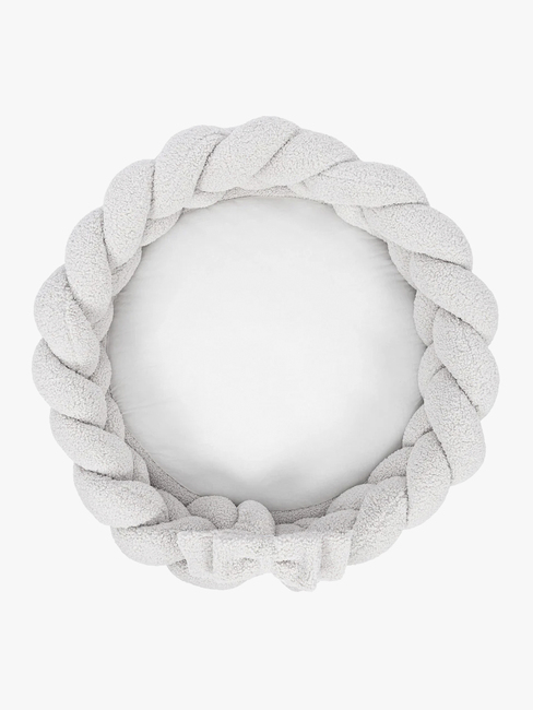 MeowBaby Bearly Babynest med Flettet Beskyttelse & Leketeppe, Offwhite