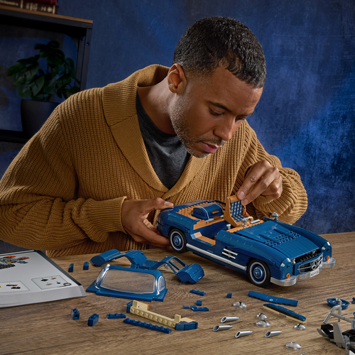 Mattel Brick Shop Hot Wheels Premium Series Byggesett Mercedes-Benz 300 SL 1600 Deler