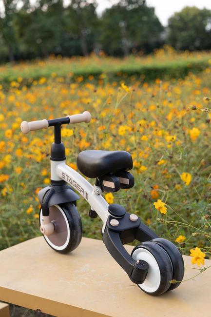 QPlay Stager 3-in-1 Transformerbar Trehjulssykkel, Brun