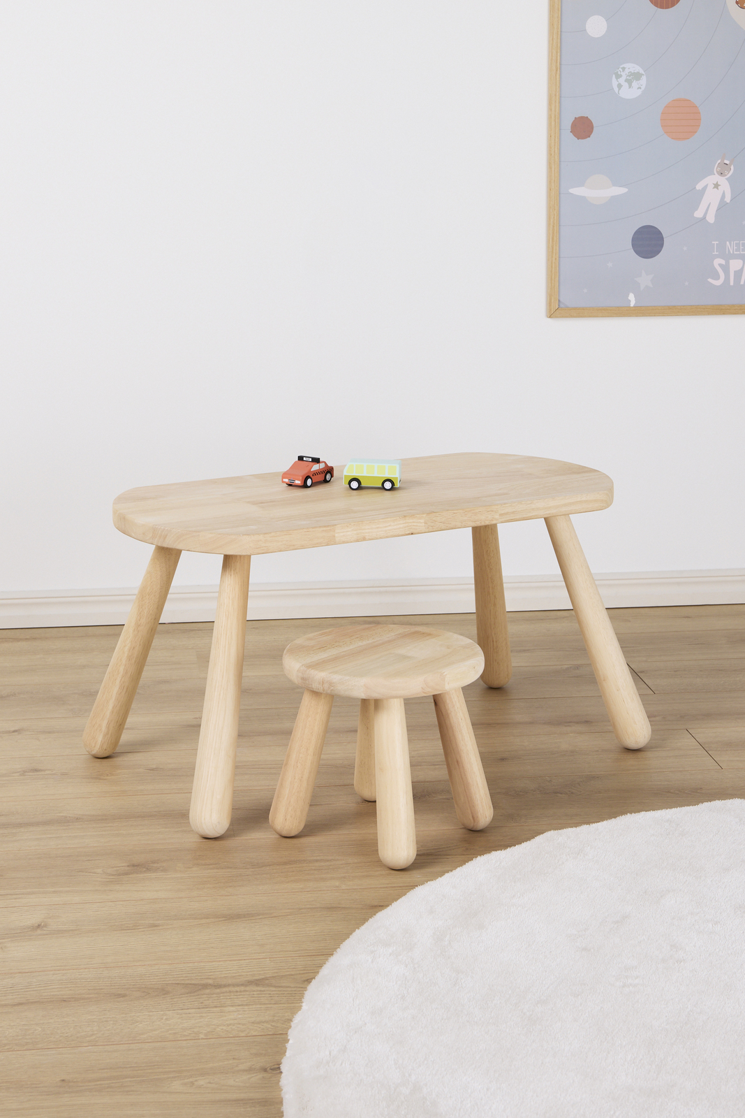 Minitude Minitude Nordic Skrivebord med Rund Krakk, Natur