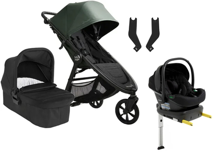 Baby Jogger City Mini GT 2.1 Duovogn inkl. Beemoo Route Babybilstol & Base, Briar Green/Black Stone