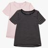 Luca & Lola Malena Topp 2-pack, Black/Pink Stripes
