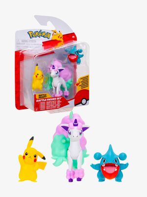 Pokémon Battle Figursett Pikachu, Gible & Ponyta 3-Pakk