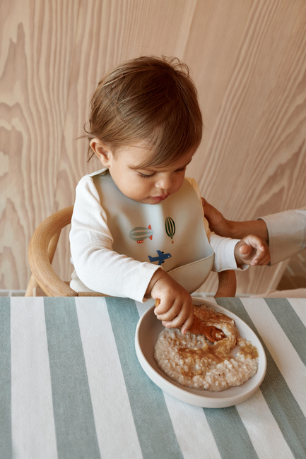 LIEWOOD Tilda  Mønstret Smekke Silikon 2-Pack, Aviator/Ecru