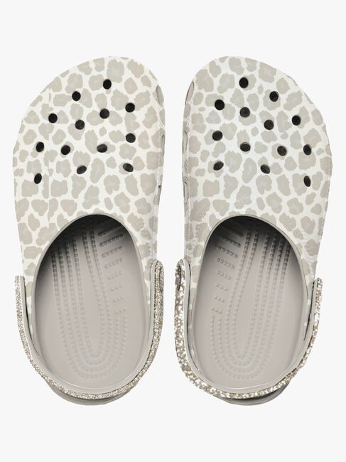 Crocs Classic Animal Glitter Tøfler, Almond Tint