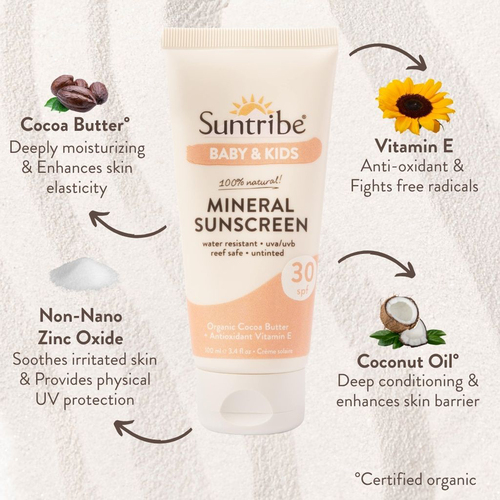 Suntribe Baby & Kids Natural Mineral Solkrem SPF 30 100 ml