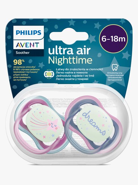 Philips Avent Ultra Air Night Smokker 2-Pack 6-18m, Lilla/Rosa