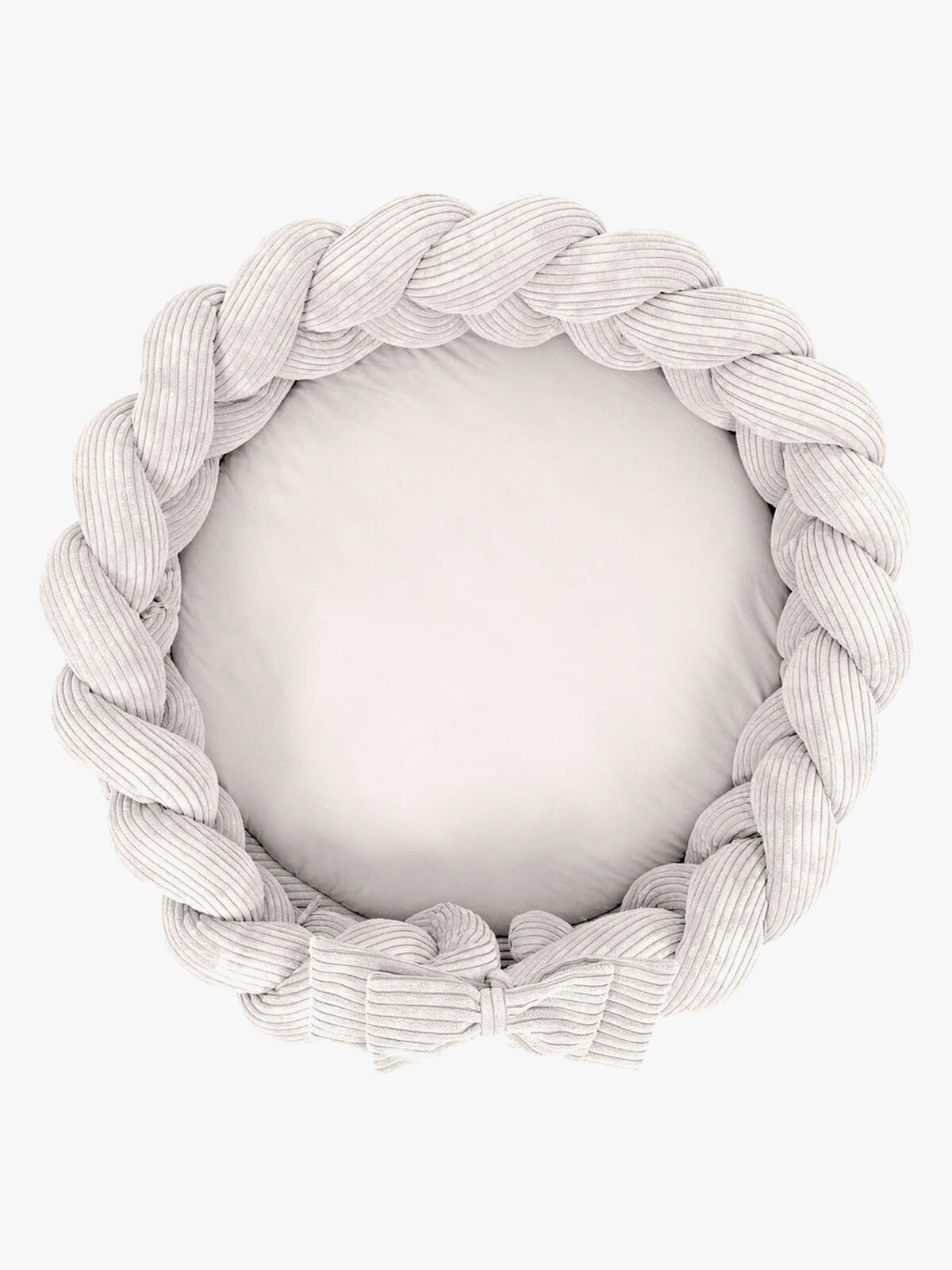 MeowBaby Aesthetic Babynest med Flettet Beskyttelse & Leketeppe, Ecru