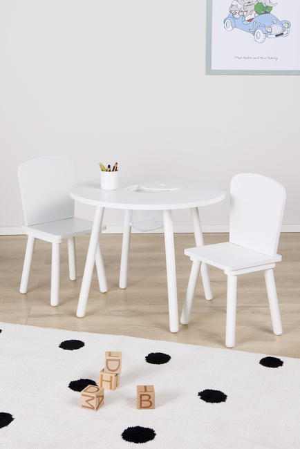 Cloudberry Castle BREE Bord og Stoler med Oppbevaring, Hvit