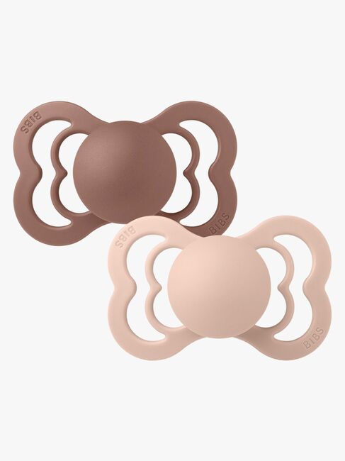 BIBS Supreme Smokk 2-pack Silikon Str 1, Woodchuck/Blush