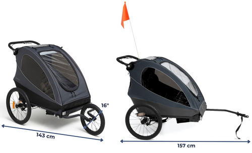 Beemoo Sporty Trail Sykkelvogn, Asphalt