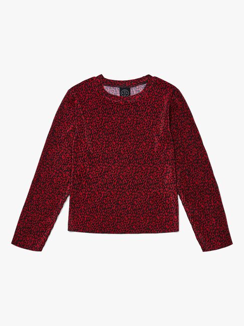 Luca & Lola Elettra Langermet Topp, Red Leopard