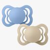 BIBS Supreme Smokk 2-Pakk Silikon Str. 1 Symmetrisk, Vanilla/Sky Blue