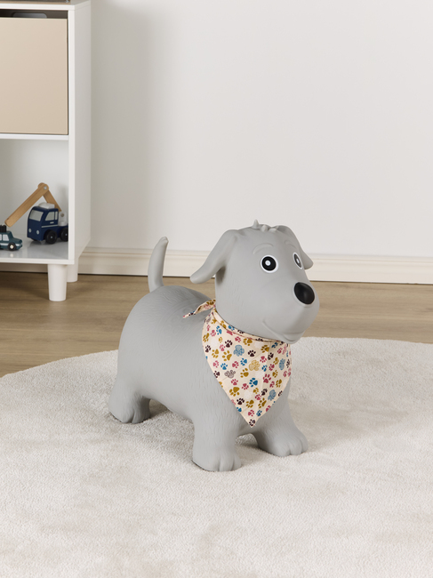 Cloudberry Castle Hoppedyr Hund med Skjerf, Grå