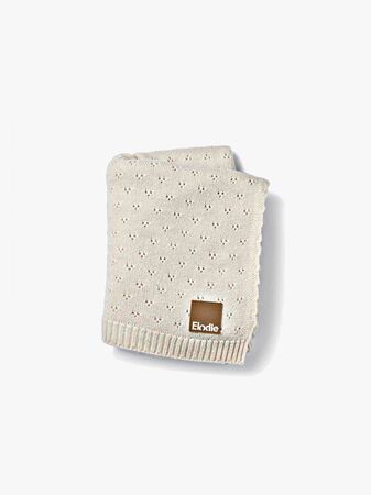 Elodie  Pointelle-strikket Teppe 100x75, Creamy White