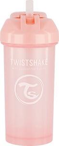 Twistshake Sugerørkopp 360 ml, Pearl Pink